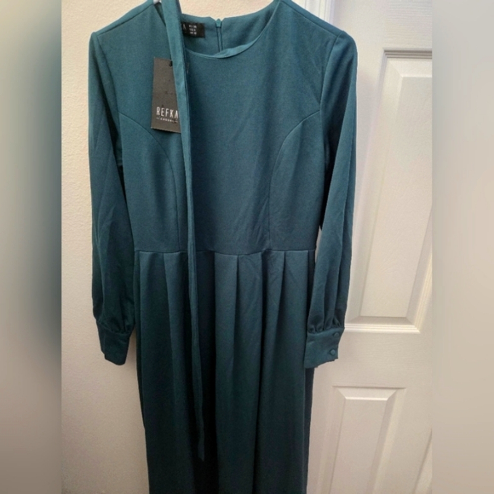 Turkish Refka Green Long Sleeve Dress